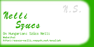 nelli szucs business card